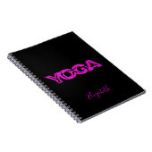 Carnet Yoga fitness noir violet nom (Côté Droit)