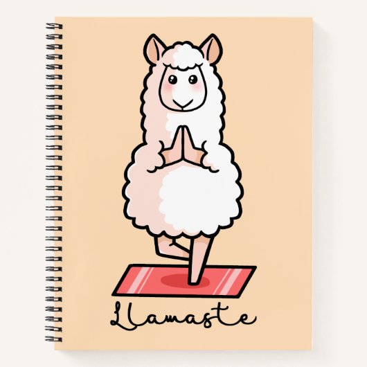 Carnet Yoga Llama - Llamaste (Devant)