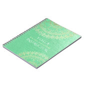 Carnet Yoga Meditation Instructor Green Gold Foil Mandala (Côté gauche)