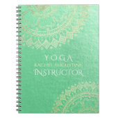 Carnet Yoga Meditation Instructor Green Gold Foil Mandala (Devant)