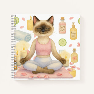 Carnet Yoga Pose Namaste pour Amoureux de les chats siamo