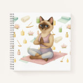 Carnet Yoga Pose Namaste pour Amoureux de les chats siamo (Devant)