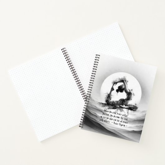 Carnet Yoga Reiki à une jambe King Pigeon Pose Aquarelle (Intérieur)