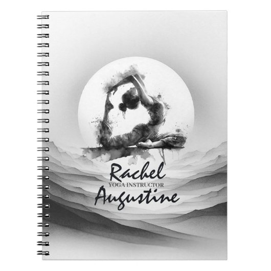 Carnet Yoga Reiki à une jambe King Pigeon Pose Aquarelle (Devant)