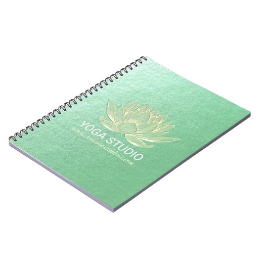 Carnet YOGA Studio Méditation Reiki Instructeur Gold Lotu (Côté gauche)
