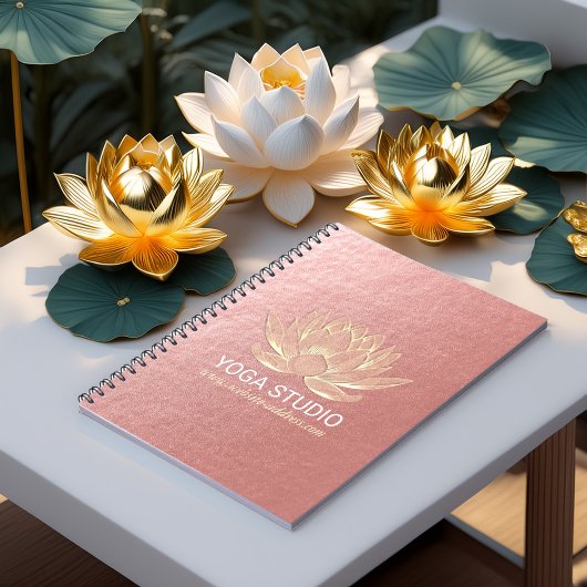 Carnet YOGA Studio Méditation Reiki Instructeur Gold Lotu