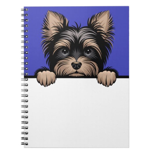Carnet Yorkie Cute Peeking Yorkshire Terrier Amoureux des (Devant)