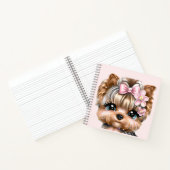 Carnet Yorkie mignonne avec une corse rose (Intérieur)