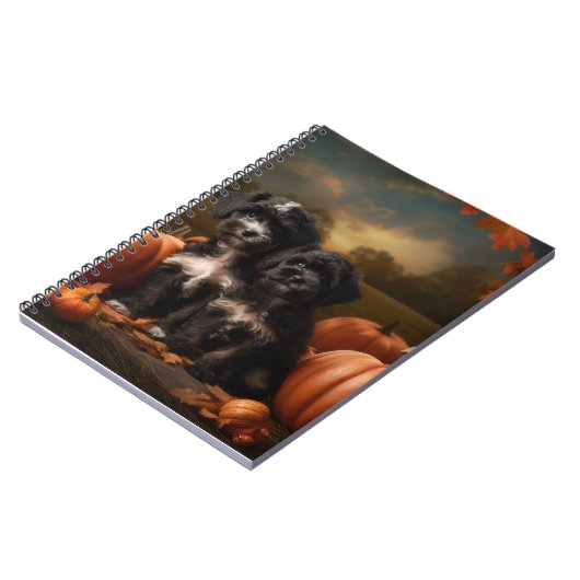 Carnet Yorkipoo Chiot Automne Citrouille délice (Côté gauche)