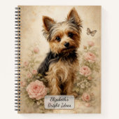 Carnet Yorkshire Terrier avec des Roses (Devant)