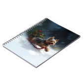 Carnet Yorkshire Terrier neige de Noël hiver (Côté gauche)