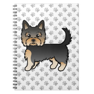 Carnet Yorkshire Terrier noir et feu Dessin animé Chien &