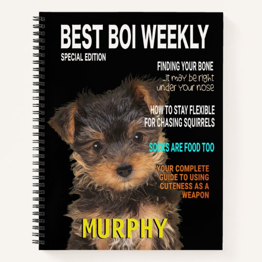 Carnet Yorkshire Terrier Parody Magazine Couverture (Devant)