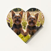 Carnet Yorkshire Terriers Jouer dans l'herbe (Dos)