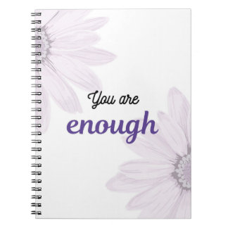 Carnet You Are Enough Floral Notebook | Purple Aesthetic 