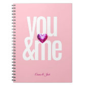 Carnet You & Me Personalized Pink Valentine's Day (Devant)