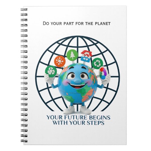 Carnet Your Future Your Steps Earth Day Sustainability (Devant)