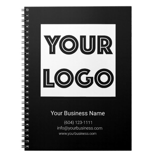 Carnet  Your Logo Custom Business Marketing Black (Devant)