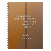 Carnet Your name or message with Crosswords? Over brown (Devant)