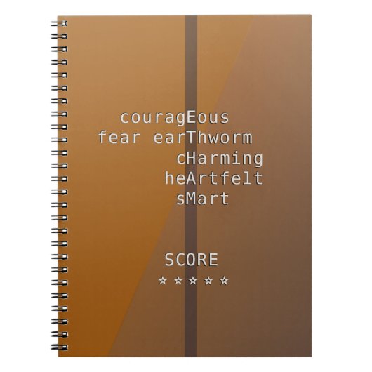 Carnet Your name or message with Crosswords? Over brown (Devant)