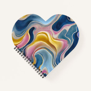 Carnet « Zahara ». Tourbillons de bleus, rose et sable