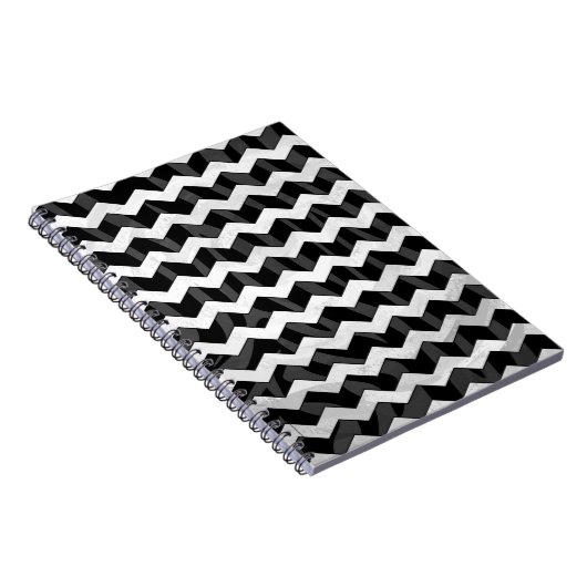 Carnet Zebra Black et Grey Chevron (Côté Droit)