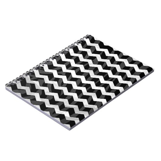 Carnet Zebra Black et Grey Chevron (Côté gauche)
