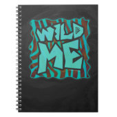 Carnet Zebra Brown et Turquoise Wild Me Design (Devant)