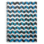 Carnet Zebra Chevron noir et bleu (Devant)