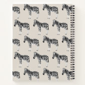Carnet Zebra Exotic Animal Motif Beige Monogramme (Dos)