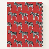 Carnet Zebra Exotic Animal Motif Deep Red Monogram (Dos)