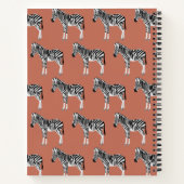Carnet Zebra Exotic Animal Motif Terracotta Monogramme (Dos)