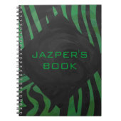 Carnet Zebra Monogramme noir et vert (Devant)