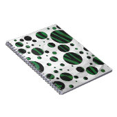 Carnet Zebra noir et vert Polka point (Côté Droit)