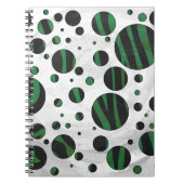 Carnet Zebra noir et vert Polka point (Devant)
