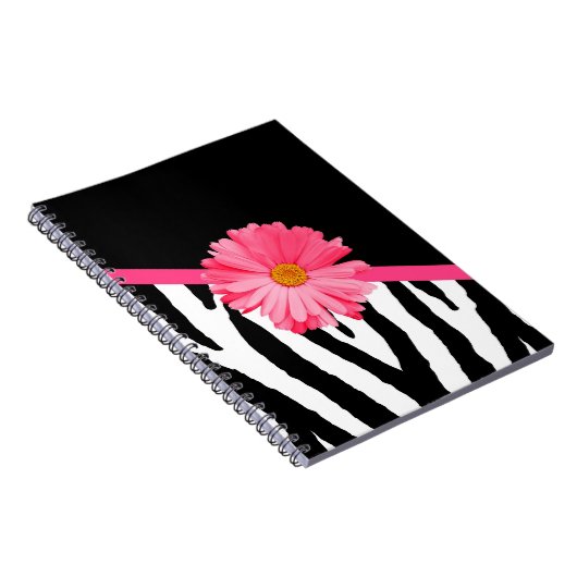 Carnet Zebra Pattern Girly Rose Daisy (Côté Droit)