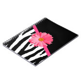 Carnet Zebra Pattern Girly Rose Daisy (Côté gauche)