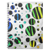 Carnet Zebra Polka Dot noir et arc-en-ciel (Devant)