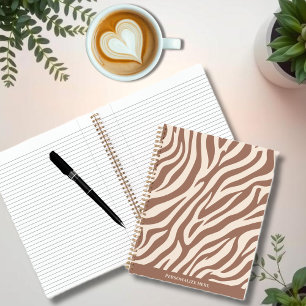 Carnet Zebra Print-Mocha Mousse-