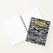Carnet Zebra Print, Zebra, Noir Et Blanc, Votre Nom (Intérieur)