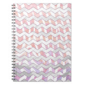 Carnet Zebra rose et blanc Chevron (Devant)