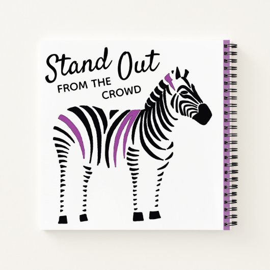 Carnet Zebra sort de la citation de la foule (Dos)