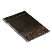 Carnet Zebra Sparkle Brown Gold Glam Chic Elegant Bling (Côté Droit)