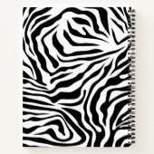 Carnet Zebra Stripes Poster de animal sauvage noir et bla (Dos)