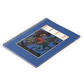 Carnet Zebra vintage avec cavalier Art Nouveau (Côté gauche)