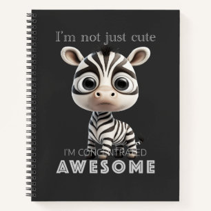Carnet Zèbre concentré Awesome mignon adorable Funny