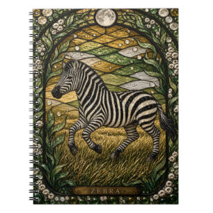 Carnet Zèbre Herbe Ensoleillée Illumina Verre Cathédrale