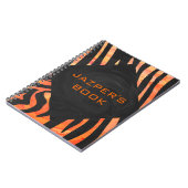 Carnet Zèbre Monogramme Orange et Noir (Côté gauche)