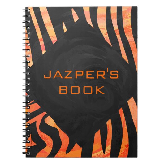 Carnet Zèbre Monogramme Orange et Noir (Devant)