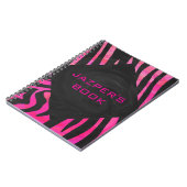 Carnet Zèbre noir et rose chaud monogramme (Côté gauche)